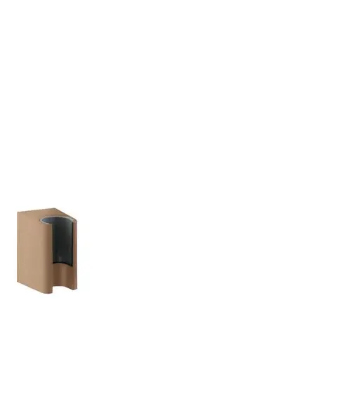 Brausehalter in gebürstetem Rotgold für die Wandmontage, präsentiert von AXOR, mit einer eleganten Aussparung für die Halterung.
